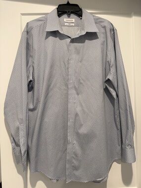 Calvin Klein Light Blue Micro-Pattern Dress Shirt